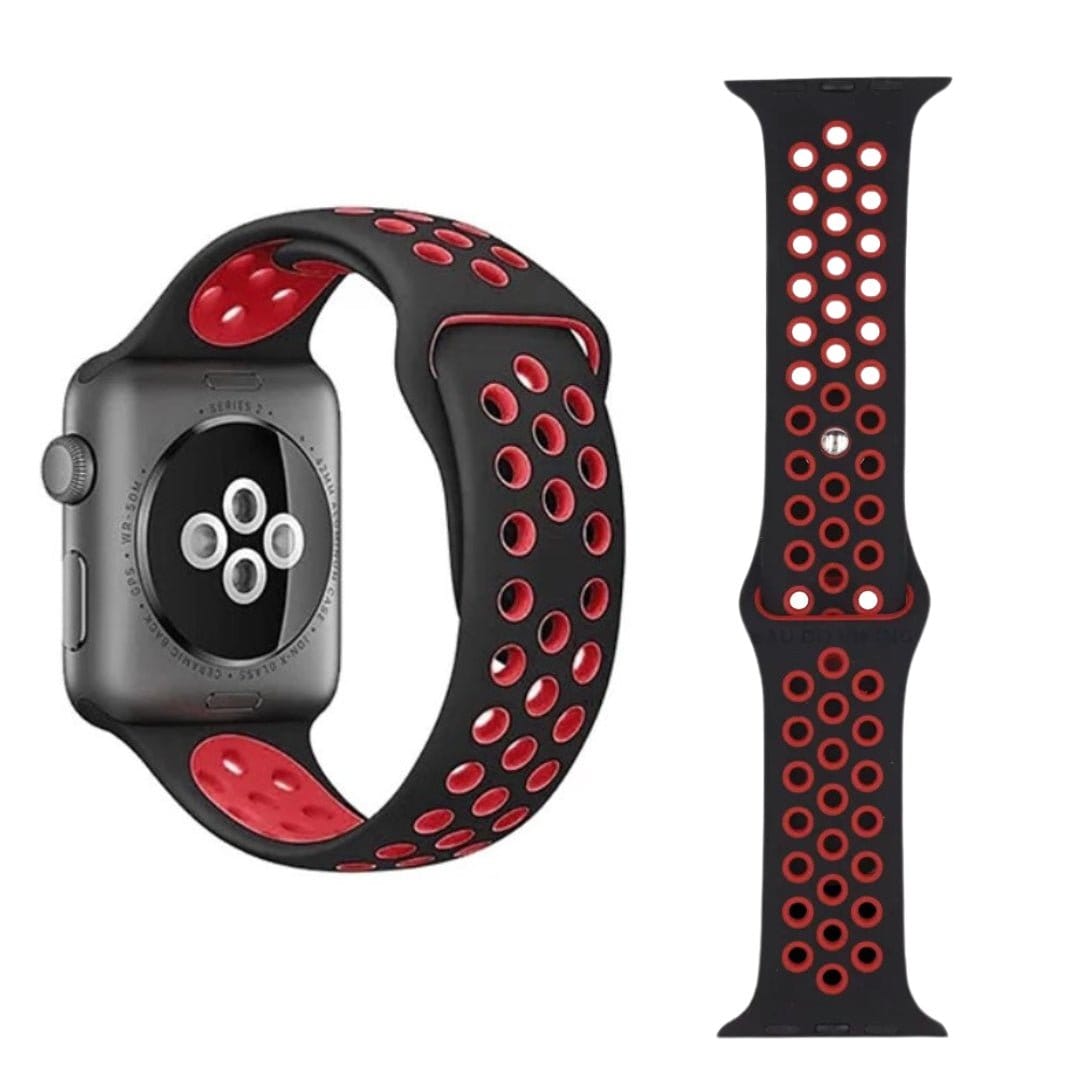 Pulseira Silicone Desportiva - 1001 Cenas 1001 Cenas 44-45-47-49mm / Preto-Vermelho
