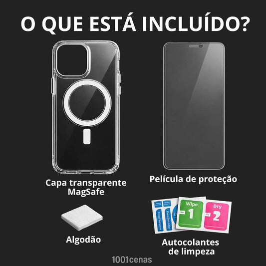 Capa MAGSAFE + Película de Vidro TEMPERADO